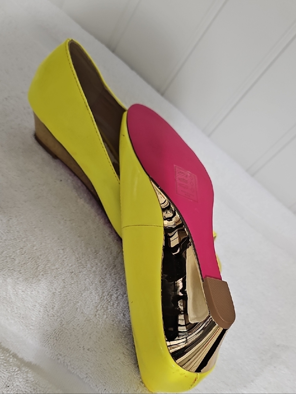 Yellow Women’s Wedge Flats - Bright Yellow Slip-On